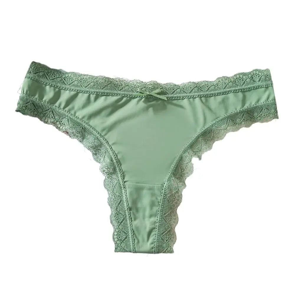 Bequeme, nahtlose Slips aus Eisseide mit Baumwollzwickel, niedrigem Bund und Schleife, Damenunterwäsche für den Sommer
