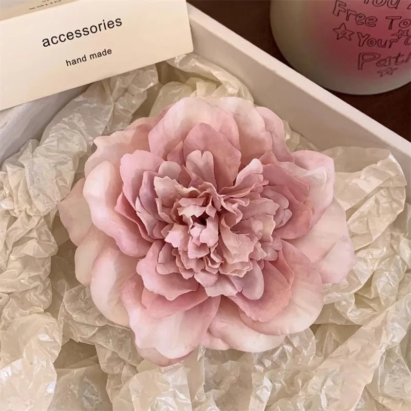 Beach Sunset Photo Hair Accessories Beautiful Red Flower Hair Clip Side Clip Bang Clip Flower Hair Clip Headpiece for Women