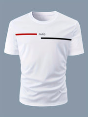 Men's Summer Loose Fit Printed T-shirt Tops  Black Print Men's Brand Tshirts Fashion White T-shirt Casual Men's Clot