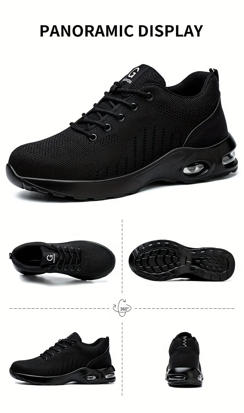 Mens Safety Work Shoes Steel Toe Outdoor Protective Boots Wear-Resisting Lightweight Unisex Sneakers Womens Shoes Size 36-46
