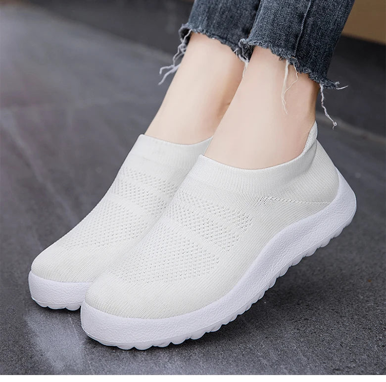 Women's Sports Shoes Mix Color Woman Shoes With Mesh Sneakers Women Casual Zapatillas De Mujer  Slip-on Footwear Tennis Female