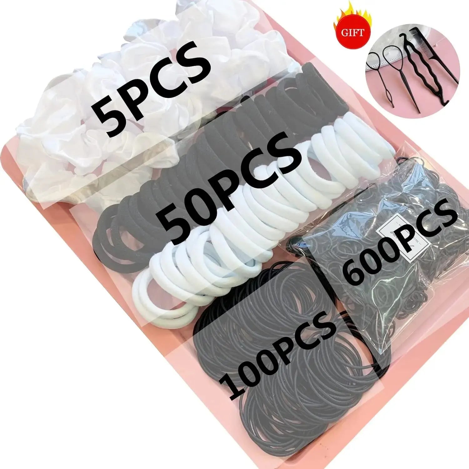 755/1510PCS Hair Accessories Set for Women Seamless Ponytail Holders Hair Bands Scrunchies Girls Variety Rubber Bands Hair Ties