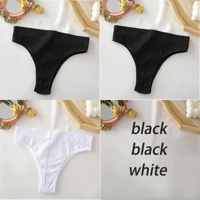FINETOO Women's Panties Seamless High Waisted Underwear Women Comfortable Panties Women Sexy Underpants For Women 3PCS/Set