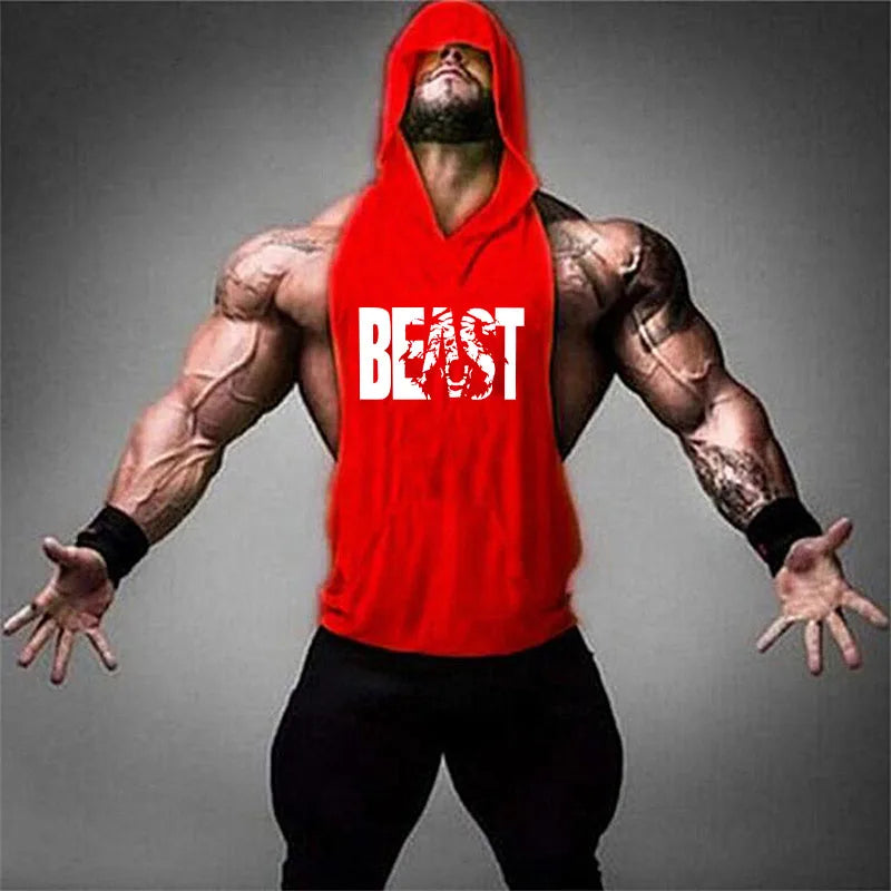 Bodybuilding Tank Tops Men Gym Fitness Cotton Hooded Vest Sleeveless Shirt Workout Hoodie Summer Casual Fashion Singlet Clothing
