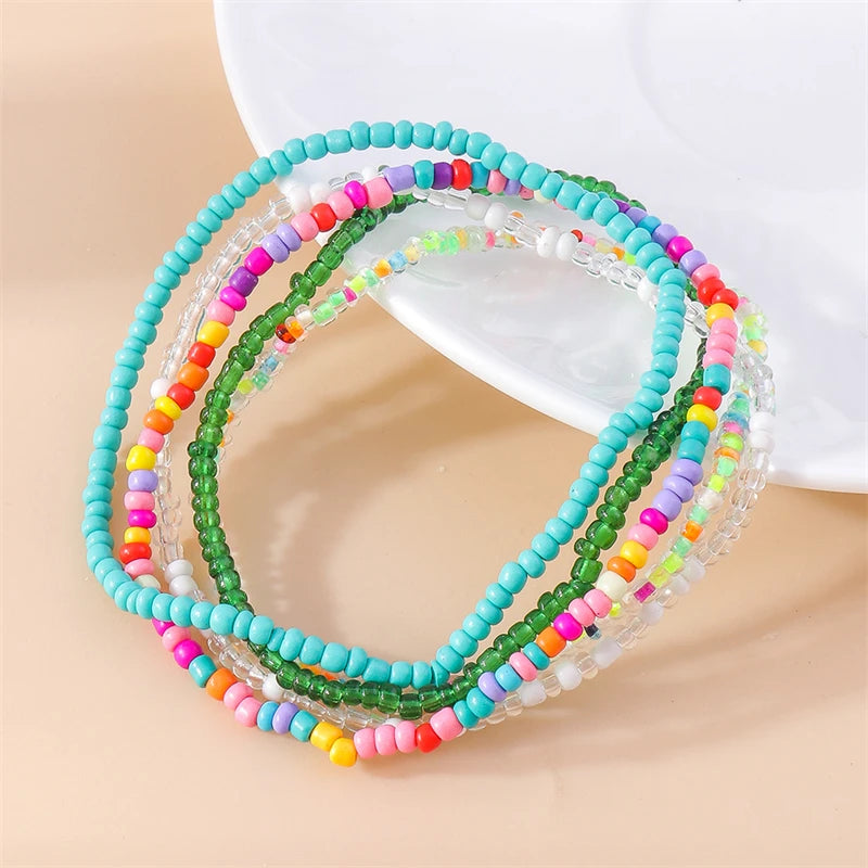 Bohemian Colorful Handmade Beads Anklets for Women Summer Beach Ankle Bracelet Foot Leg Chain Female Girls Jewelry Accessories