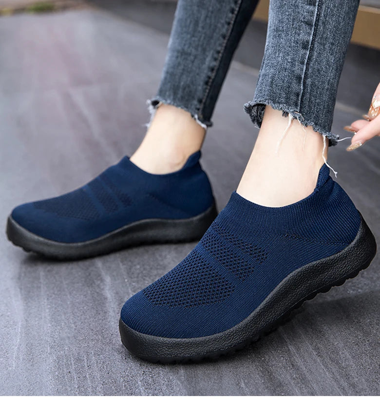 Women's Sports Shoes Mix Color Woman Shoes With Mesh Sneakers Women Casual Zapatillas De Mujer  Slip-on Footwear Tennis Female