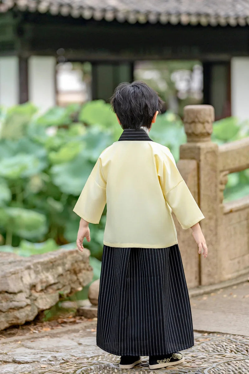 Kids Japanese Traditional Costume Kimono Children's Samurai Clothes Boys Cardigan Kimono Sets Child Stage Performance Clothing