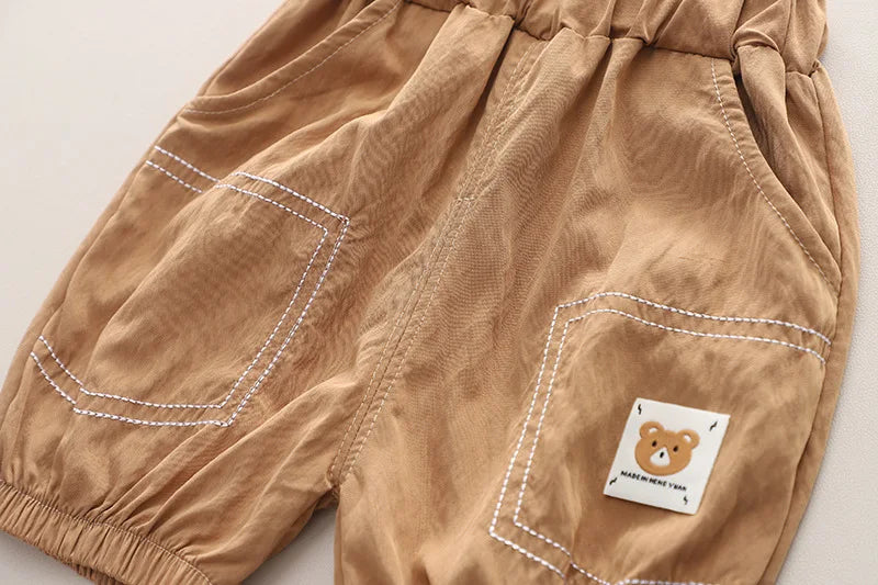 Baby Boy Clothes Set T-Shirt+Shorts Kids Boy Summer Clothing Set Cute Cartoon Bear Outfit Set Infant Toddler Tee Shirt Pants