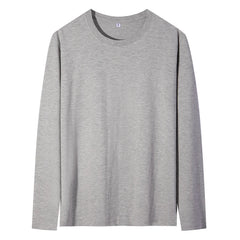 2025 Spring Summer Mens O-Neck T-Shirt Long Sleeve T Shirt Male Solid Tshirt Man Clothing Breathable Men Tops Tees
