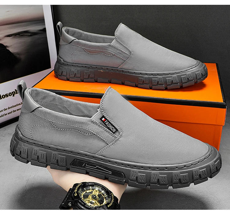 Men's shoes - Autumn thick-soled casual lightweight thick-soled loafers with leather upper, sport shoes