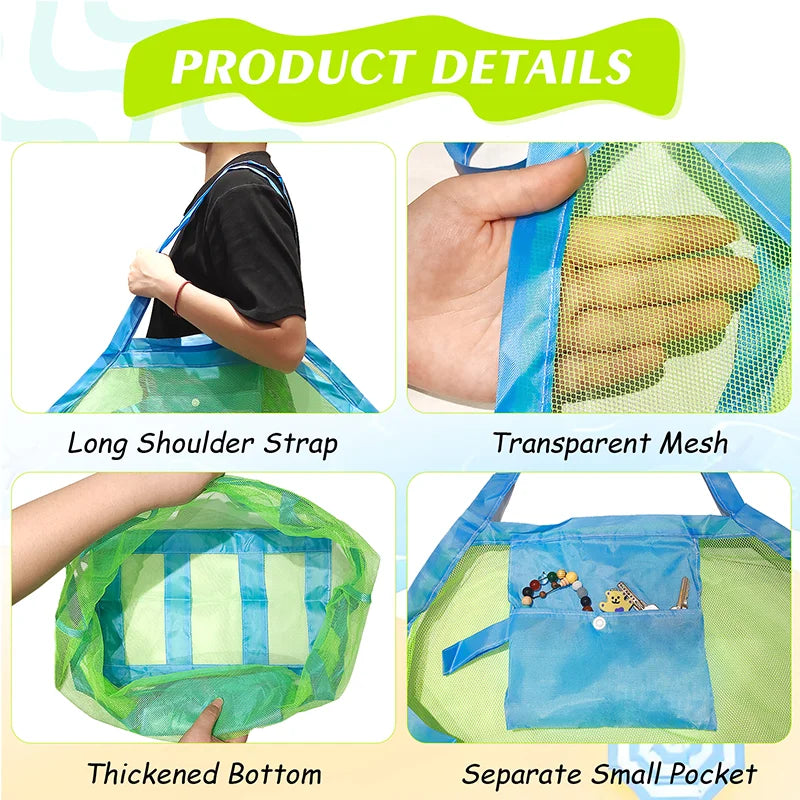 Handbag Beach Shoulder Bag Mesh Shell Bag Beach Essential Bag Beach Toy Handbag