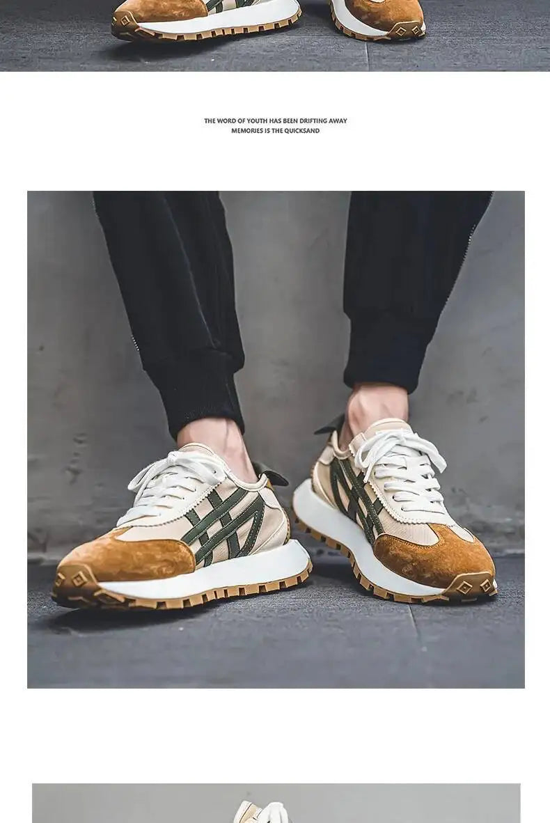 2025 New Men's Shoes Fashionable Versatile Casual Sports Lightweight Non-slip Breathable Shoes With Thick Soles For Men
