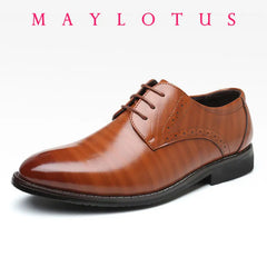 2025 Men Dressing Shoes Formal for Men's Casual Shoe Leather Social Wedding Designer Pointed Toe Black Office Winter Shoes