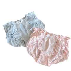 Damen-Unterwäsche aus Milchseide mit Rüschen, weich, mittelhoher Bund, glatt, süß, lieblich, Prinzessinnenstil, atmungsaktiv, elastisch