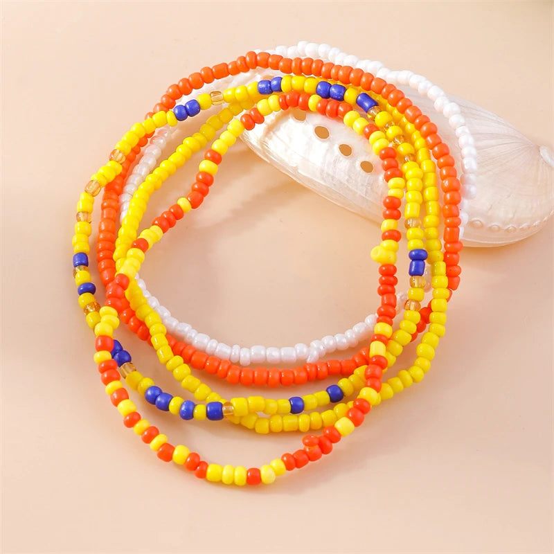 Bohemian Colorful Handmade Beads Anklets for Women Summer Beach Ankle Bracelet Foot Leg Chain Female Girls Jewelry Accessories