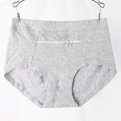 Damenunterwäsche Diebstahlsichere Slips mit Reißverschlusstasche, hoher Bund, dehnbar, atmungsaktiv, aus Baumwolle, für Mütter mittleren Alters und Großmütter