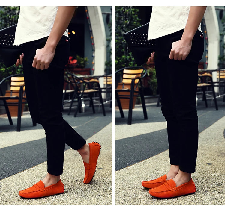 38-50 Shoes Men Casual Shoes Fashion Men Shoes Genuine Leather Men Loafers Moccasins Slip on Men Flats Male Driving Shoes