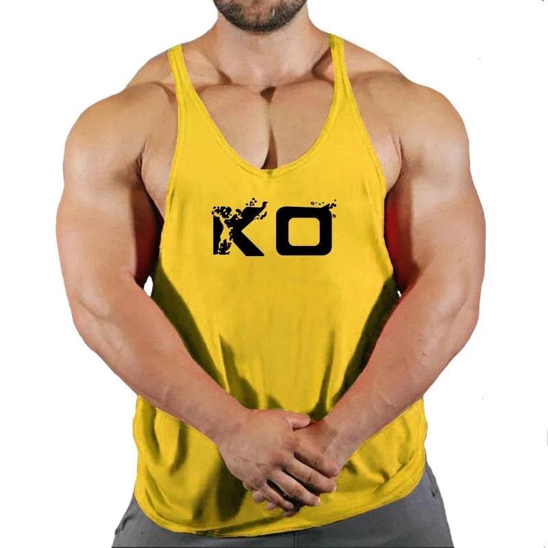 Brand Gym Stringer Tank Top Men Bodybuilding Clothing Cotton Sleeveless Shirt Man Fitness Vest Singlet Sportwear Workout Tanktop