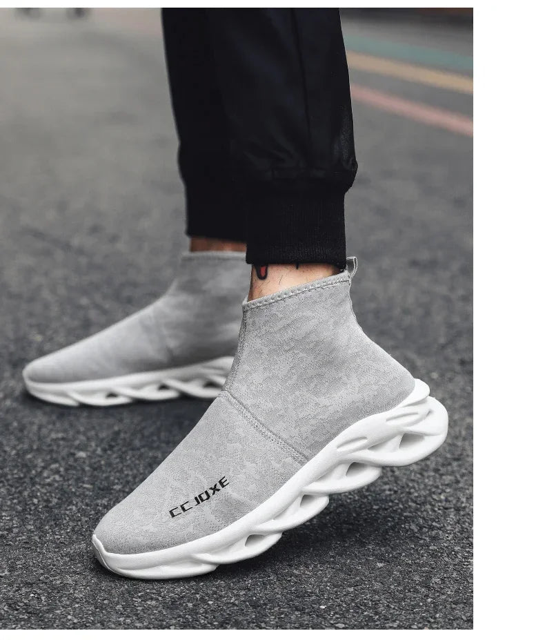 Socks Shoes for Men Black Sneakers Light Breathable Women Runing Shoes Outdoor Platform High Top Men Shoes New Unisex Sport Shoe