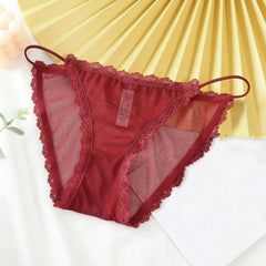 Women Underwear Seamless Sexy Lace Hollow Out Panties See Through Thin Lingerie