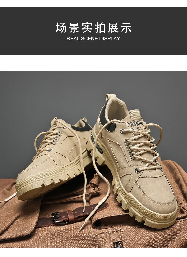 Men's shoes four seasons outdoor work shoes soft sole comfort labor shoes breathable anti-slip work boots caausl youth tide shoe