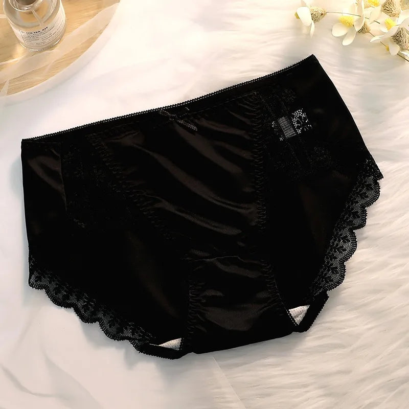 2025 New Underwear for Women  Ice Silk Panties for Lady Breathable Sexy Pure Desire Panties Large Mid Waist M-XXXL