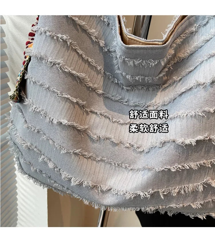 2025 Women Boho Straw Tote Bag Stylish Beach Shoulder Purse Spacious Woven Crossbody