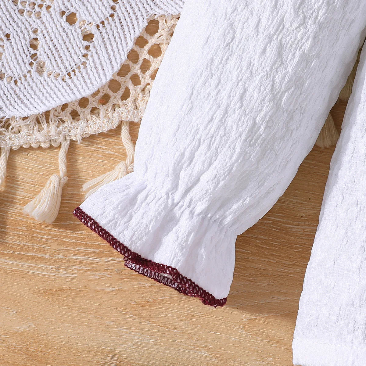Kid Girl Dress White Long - Sleeved Shirt Ruffled Collar with Trim Corduroy Skirt Large Bow Three Buttons Children Elegant Skirt