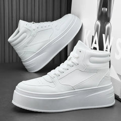 Men's Shoes Spring White Platform Comfortable Casual Shoes Man Trend Anti Slip Sneakers 2025 Fashion Thick Soled Shoes Zapatos