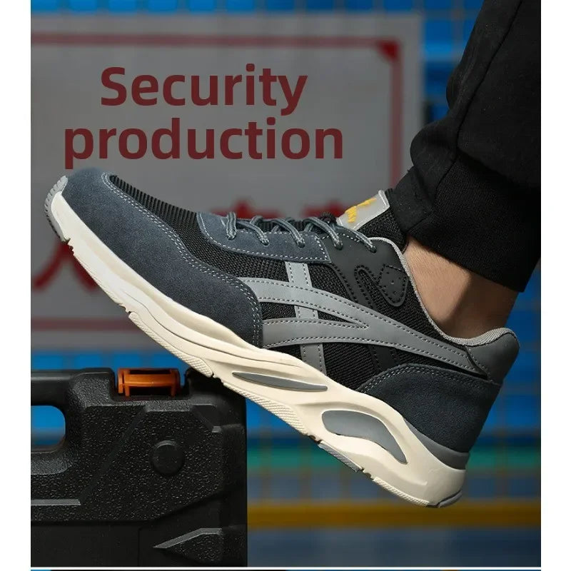 New Lightweight and Breathable Labor Protection Shoes for Men and Women  Anti Smashing and Anti Piercing Steel Toe Safety Shoes