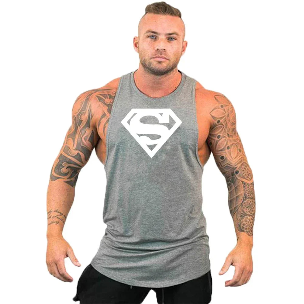 Men Bodybuilding Clothing Cotton Sleeveless Shirt Brand Gym Stringer Tank Top Man Fitness Vest Singlet Sportwear Workout Tanktop