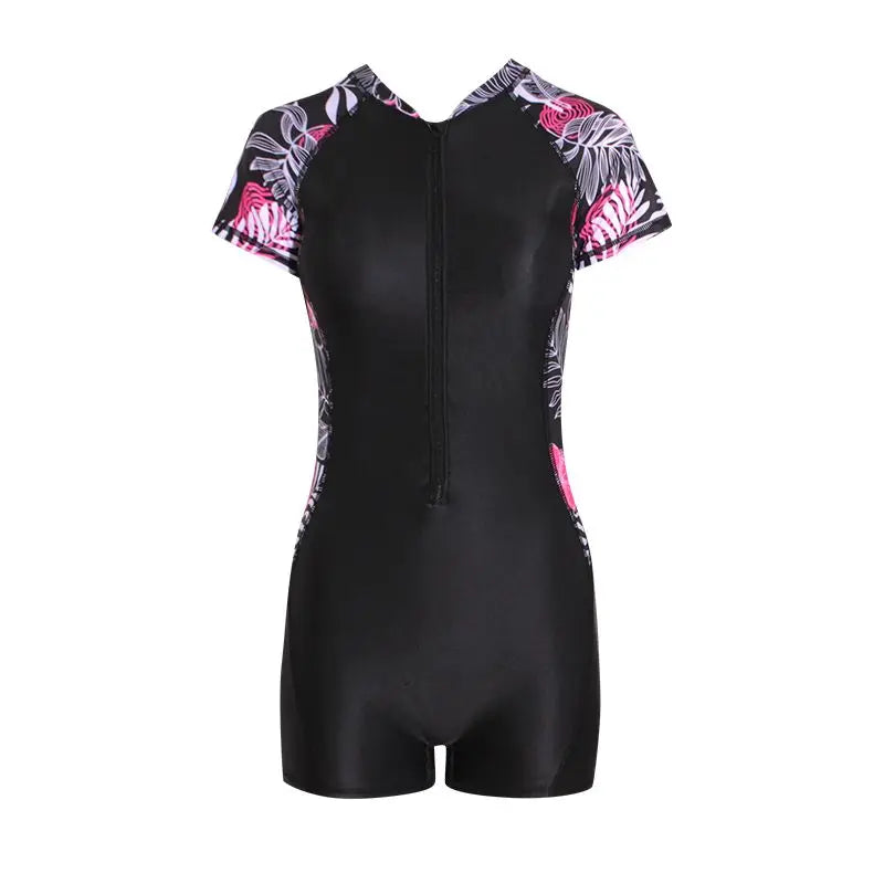 Middle-aged Elderly Mothers Professional Racing One-piece Large-size Swimsuit Women Sports Slim Students Hot Spring Swimsuit