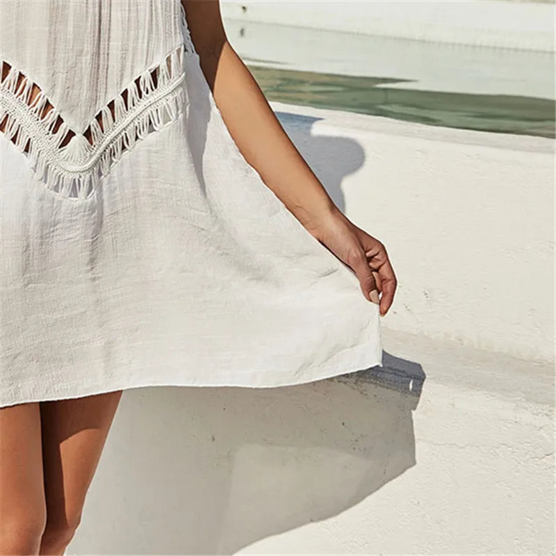 Beach Dress Tunic Cover Ups for Women Pareo Up Cpae Outfits Cover-ups Summer 2023 Knitted Sarong Bath Exits Saida Praia Luxo XL