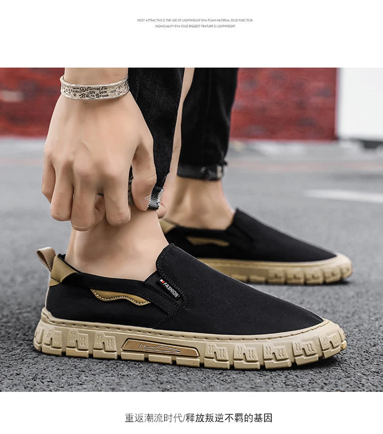 Men's shoes - Autumn thick-soled casual lightweight thick-soled loafers with leather upper, sport shoes