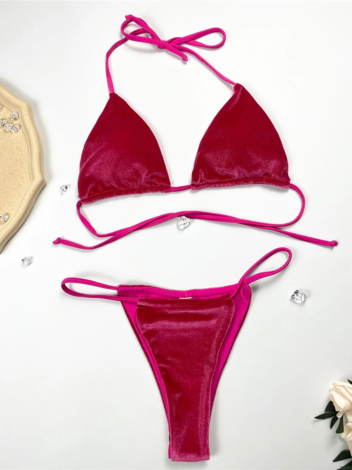 12 Colors Halter High Leg Cut Padded Bikini Women Swimwear Female Swimsuit Two-pieces Bikini set Bather Bathing Suit Swim K5974