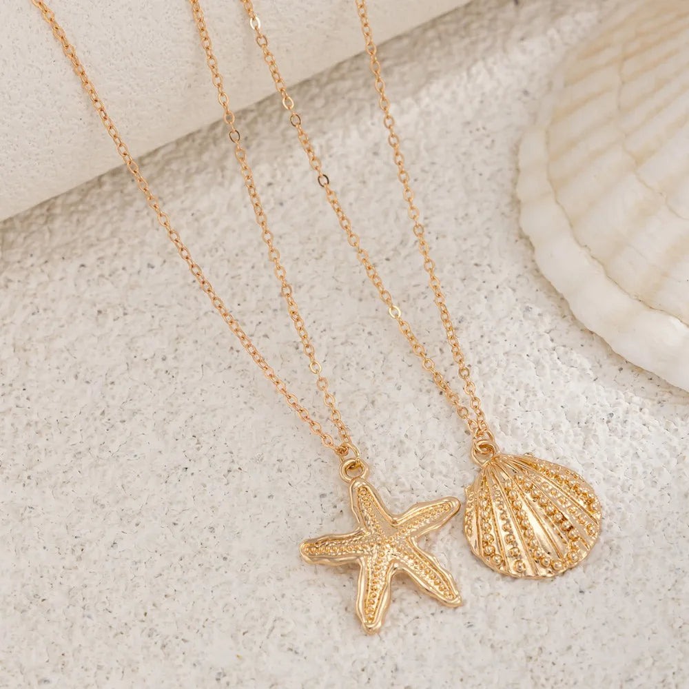 Bohemian Summer Beach Shell Waist Link Imitation Pearl Sea Star Conch Pendant Body Chain for Women Fashion Jewelry Accessories
