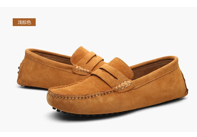38-50 Shoes Men Casual Shoes Fashion Men Shoes Genuine Leather Men Loafers Moccasins Slip on Men Flats Male Driving Shoes