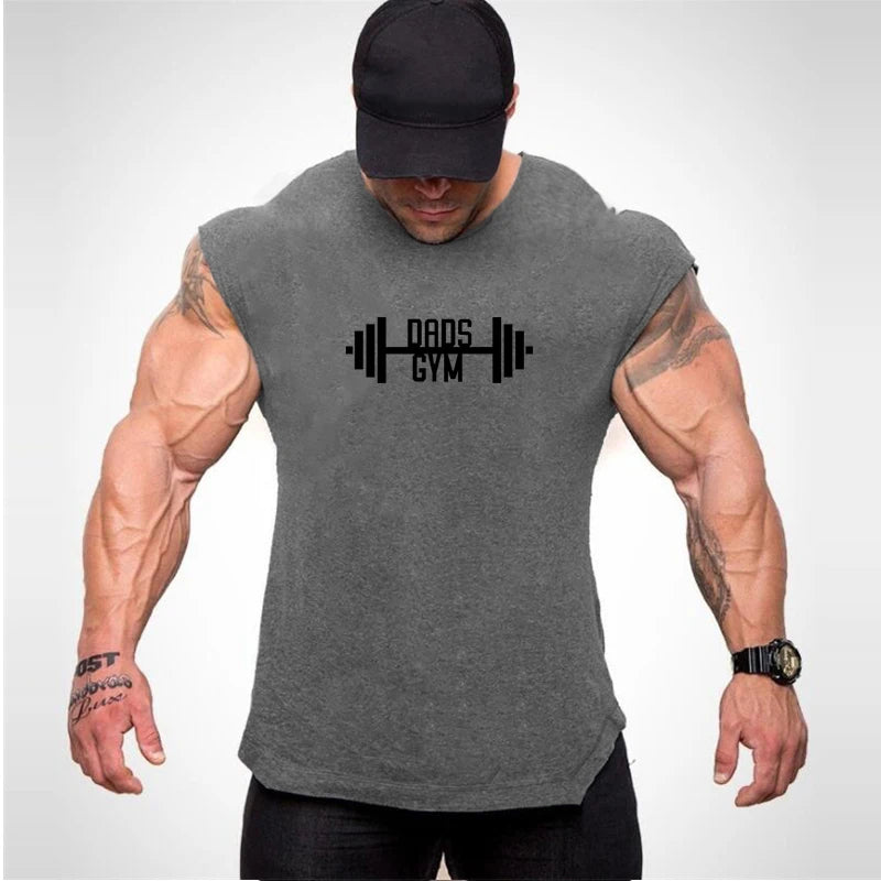 2024 New Mens Bodybuilding Tank top Gyms Fitness sleeveless shirt Male Cotton clothing Fashion Singlet vest Undershirt t shirt