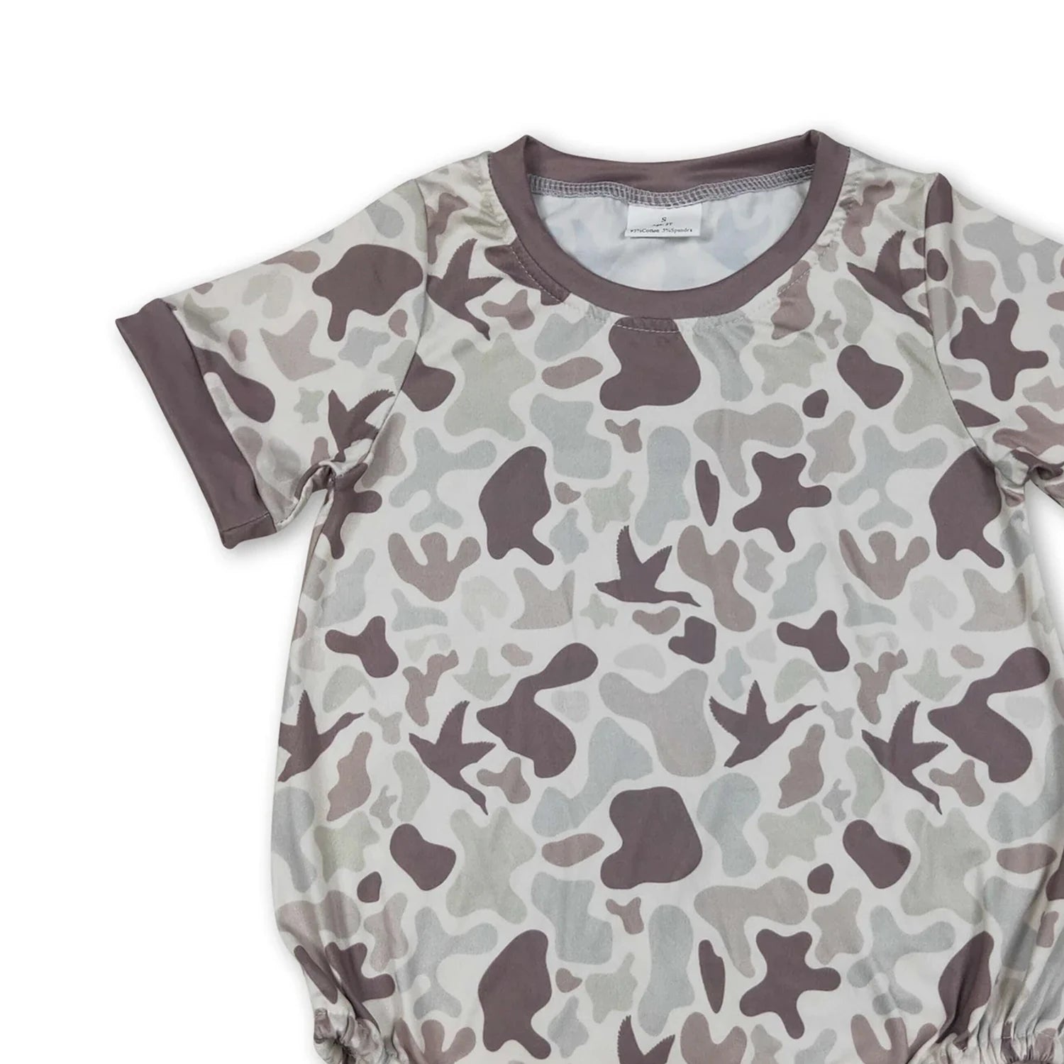 Baby Boys Khaki Camouflage Duck Romper Short Sleeves Summer Outfit for Boys