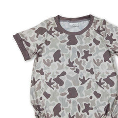 Baby Boys Khaki Camouflage Duck Romper Short Sleeves Summer Outfit for Boys