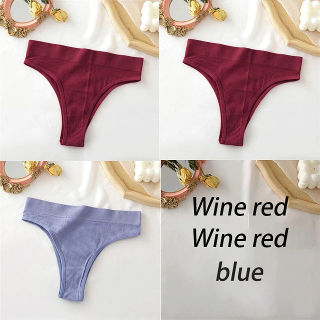 FINETOO Women's Panties Seamless High Waisted Underwear Women Comfortable Panties Women Sexy Underpants For Women 3PCS/Set