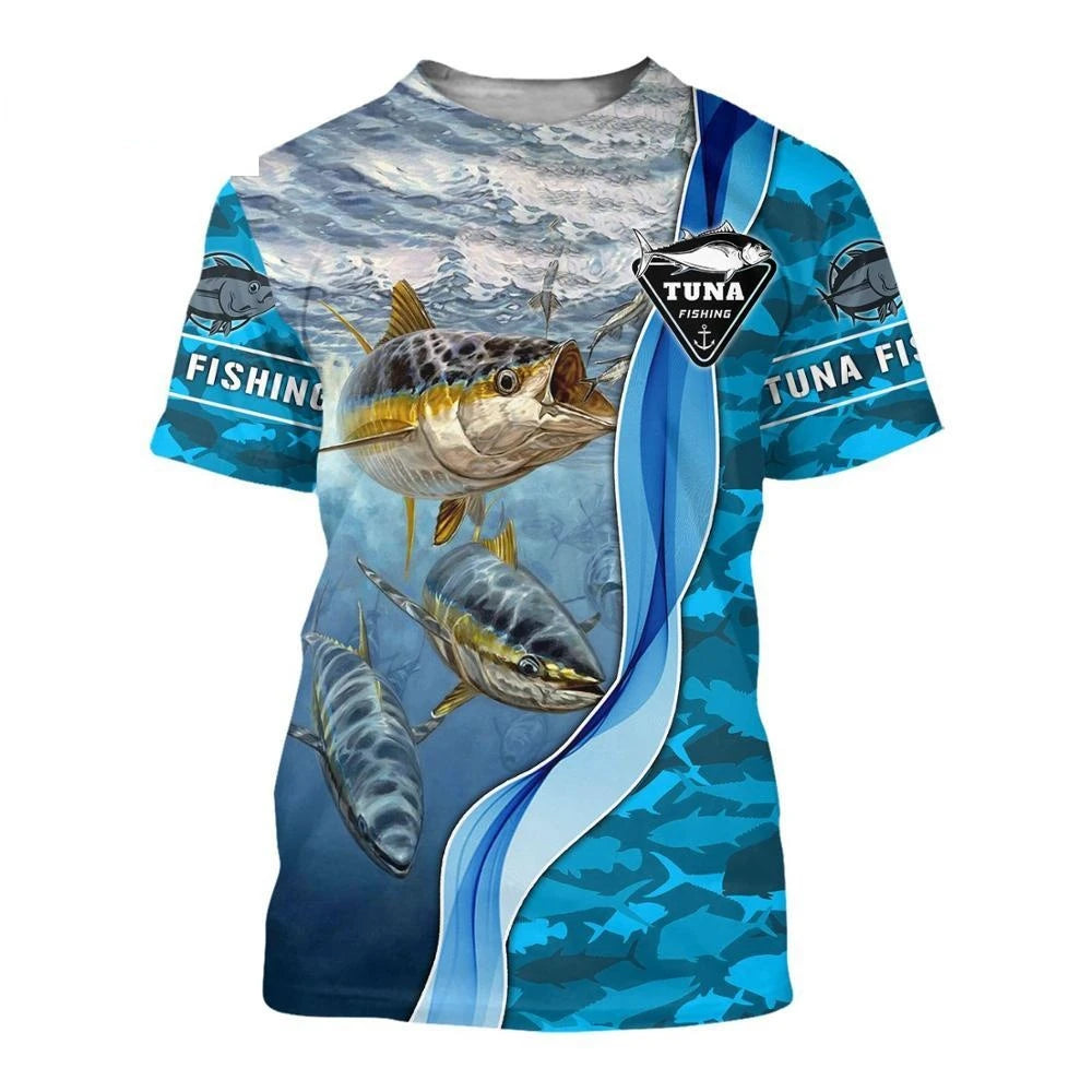 Summer Men's T-shirt Carp Fishing 3D Print T-shirt Men Fashion T-shirts Kids Hip Hop Tops Tees Men's Clothing Y2k Tops Boy
