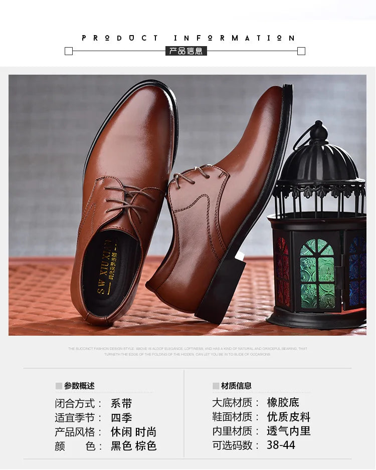 Men Dressing Shoes Formal for Men's Casual Shoe Leather Social Wedding Designer Pointed Toe Black Office Winter Shoes Brand 2024