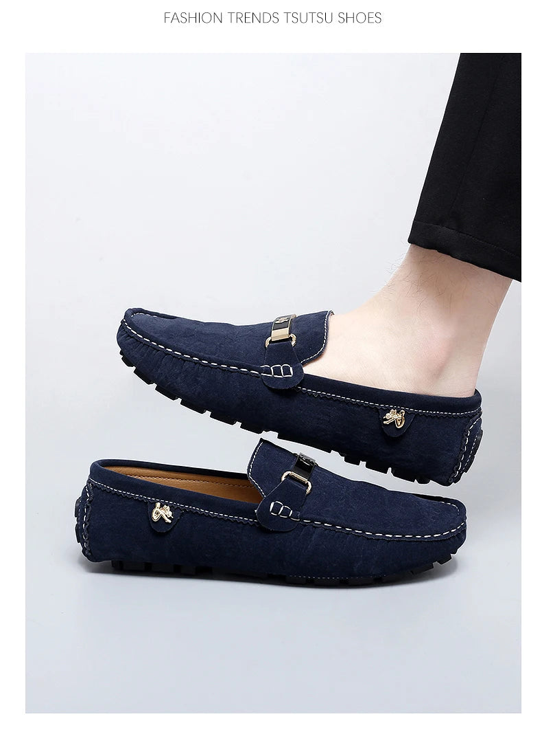 2025 New Men's Shoes Small Size Handmade Beanie Shoes 38 Casual 37 Frosted Loafers 36 Slip-On Shoes Driving Shoes for Men and Women