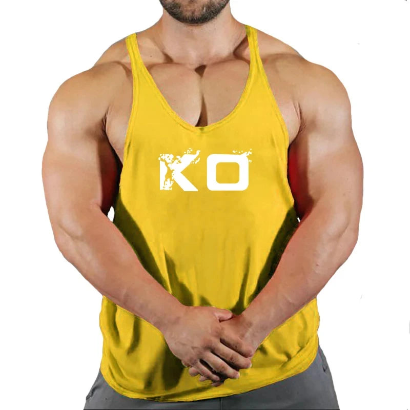 Brand Gym Stringer Tank Top Men Bodybuilding Clothing Cotton Sleeveless Shirt Man Fitness Vest Singlet Sportwear Workout Tanktop