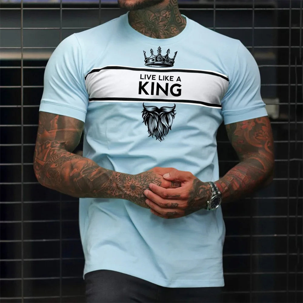 New Fashion Men's T-shirt Casual Sweatshirt Tops Summer O-neck Slim Short-sleeved Tees Male Trend Streetwear Daily Mens Clothing