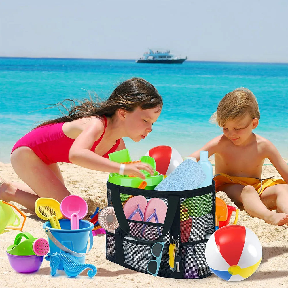 Mesh Beach Bag Waterproof Sandproof - Large Tote Pool Bag for Women Vacation Essentials Beach Accessories
