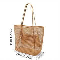 נשים שחייה חוף רשת תיק כתף גבירותיי קיבולת גדולה נסיעות נייד אחסון תיק רב תכליתי תיק לבגדי ים