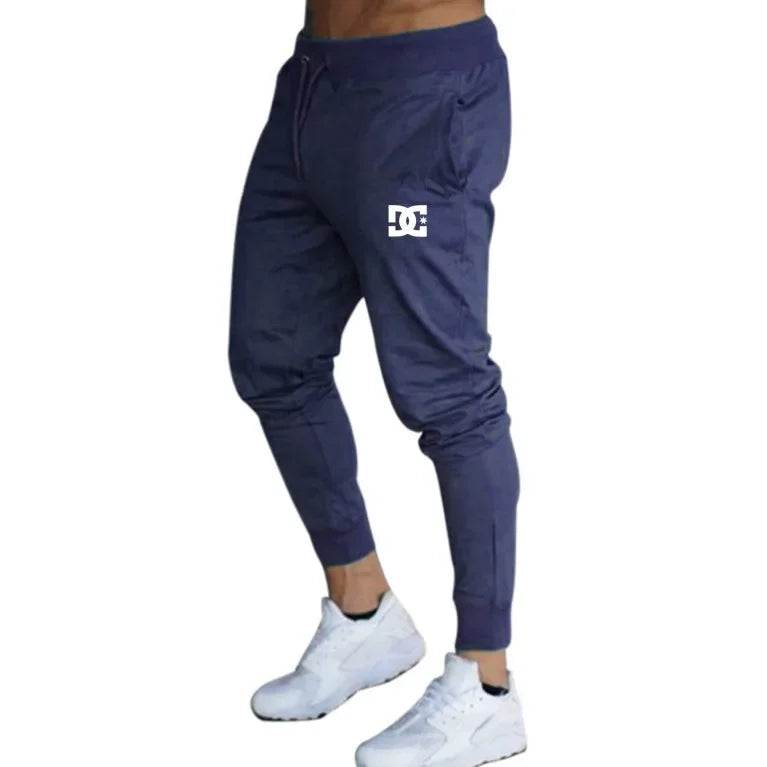 Men's fleece fashion printed logo pants, jogging pants, jogging pants, side pockets, elastic, comfortable, warm, daily casual