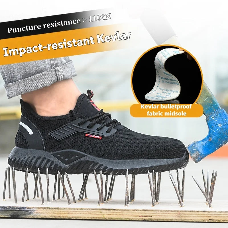 Men's steel safety work shoes Durable protective toe boots Comfortable sliding-resistant footwear factory industry safety·